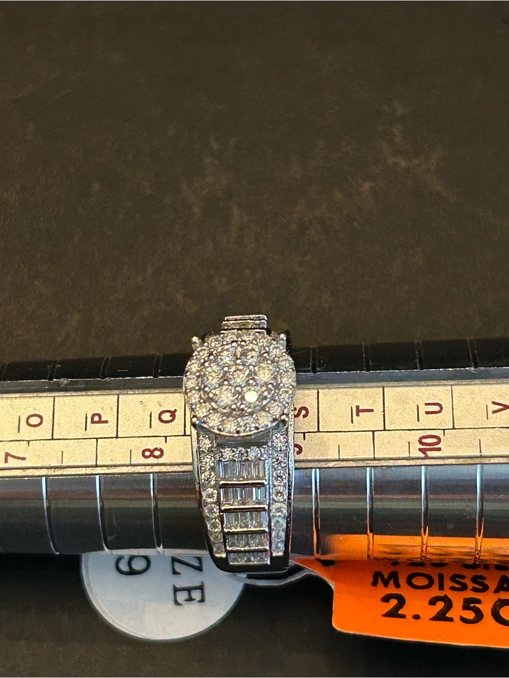 Dazzling 2.25CTW Genuine Moissanite Cluster Ring in 925 Sterling Silver Size 9 - Picture 5 of 12